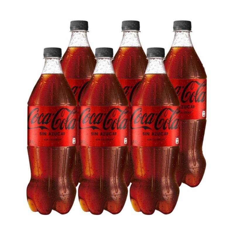 6 Bebidas Coca Cola Sin Azucar 1.5 Litros