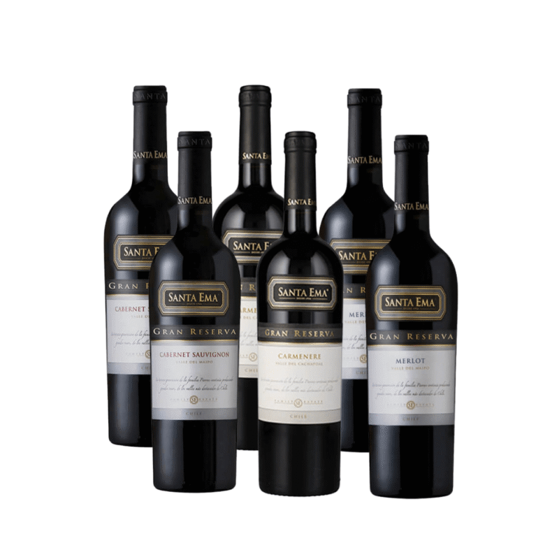 Pack Vino Santa Ema Gran Rsva 2 Cabernet Sauvignon + 2 Carmenere + 2 Merlot 750cc