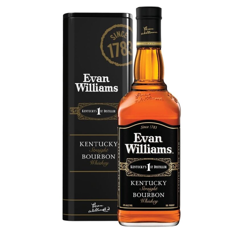 Whiskey Evan Williams Black Tin Box 750cc Whiskey Evan Williams Black Tin Box 750cc