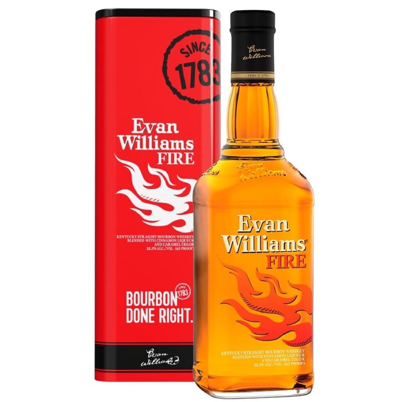 Whiskey Evan Williams Fire Tin Box 750cc