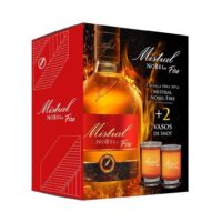 Pack Pisco Mistral Nobel Fire 750cc + 2 Vasos de Shot
