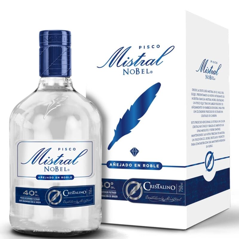 Pisco Mistral Nobel Cristalino 750cc