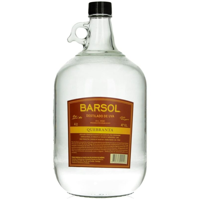 Destilado de Uva Barsol Quebranta 4 Litros Destilado de Uva Barsol Quebranta 4 Litros