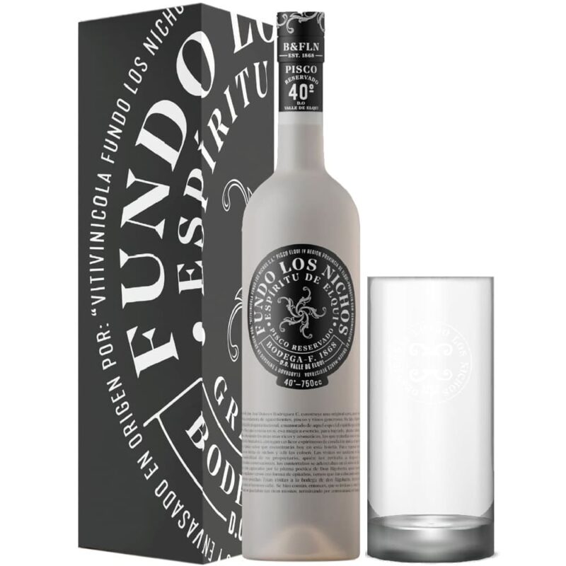 Pack Pisco Espiritu De Elqui Reservado 750cc + Vaso 450cc - copia