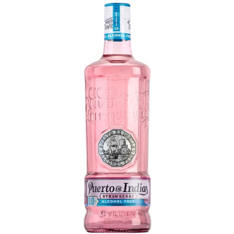 Gin Puerto de Indias Strawberry Sin Alcohol 700cc Gin Puerto de Indias Strawberry Sin Alcohol 700cc