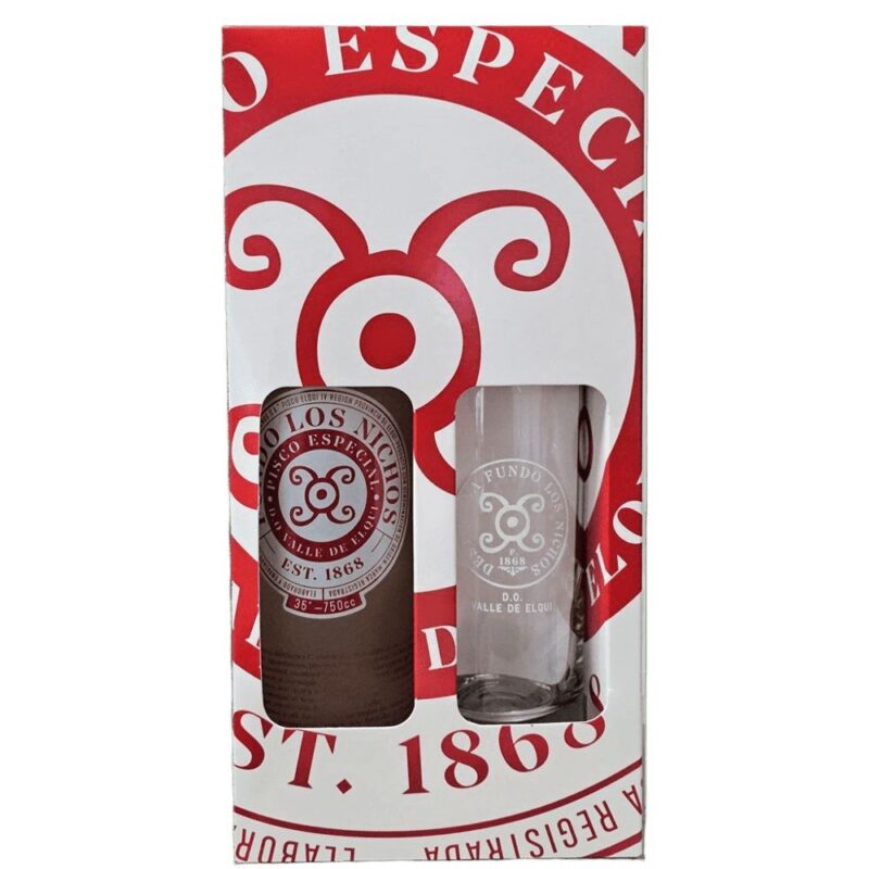 Pack Pisco Fundo Los Nichos 35 + Vaso