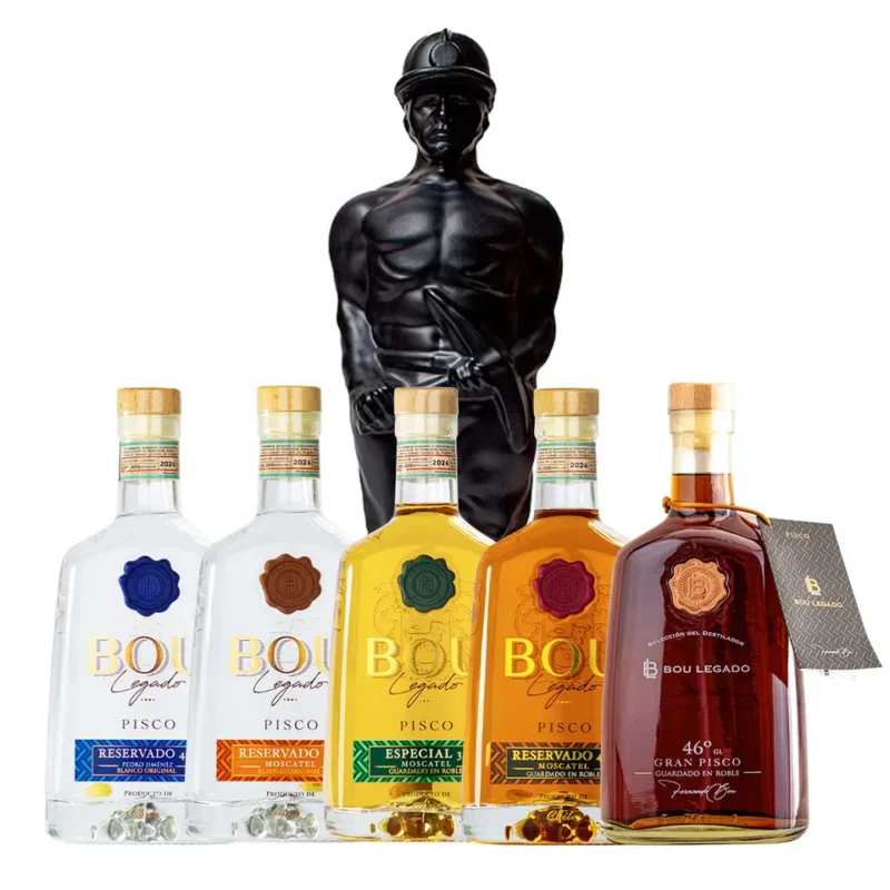 Pack Piscos Experiencia Bou Legado colección completa de piscos premium chilenos