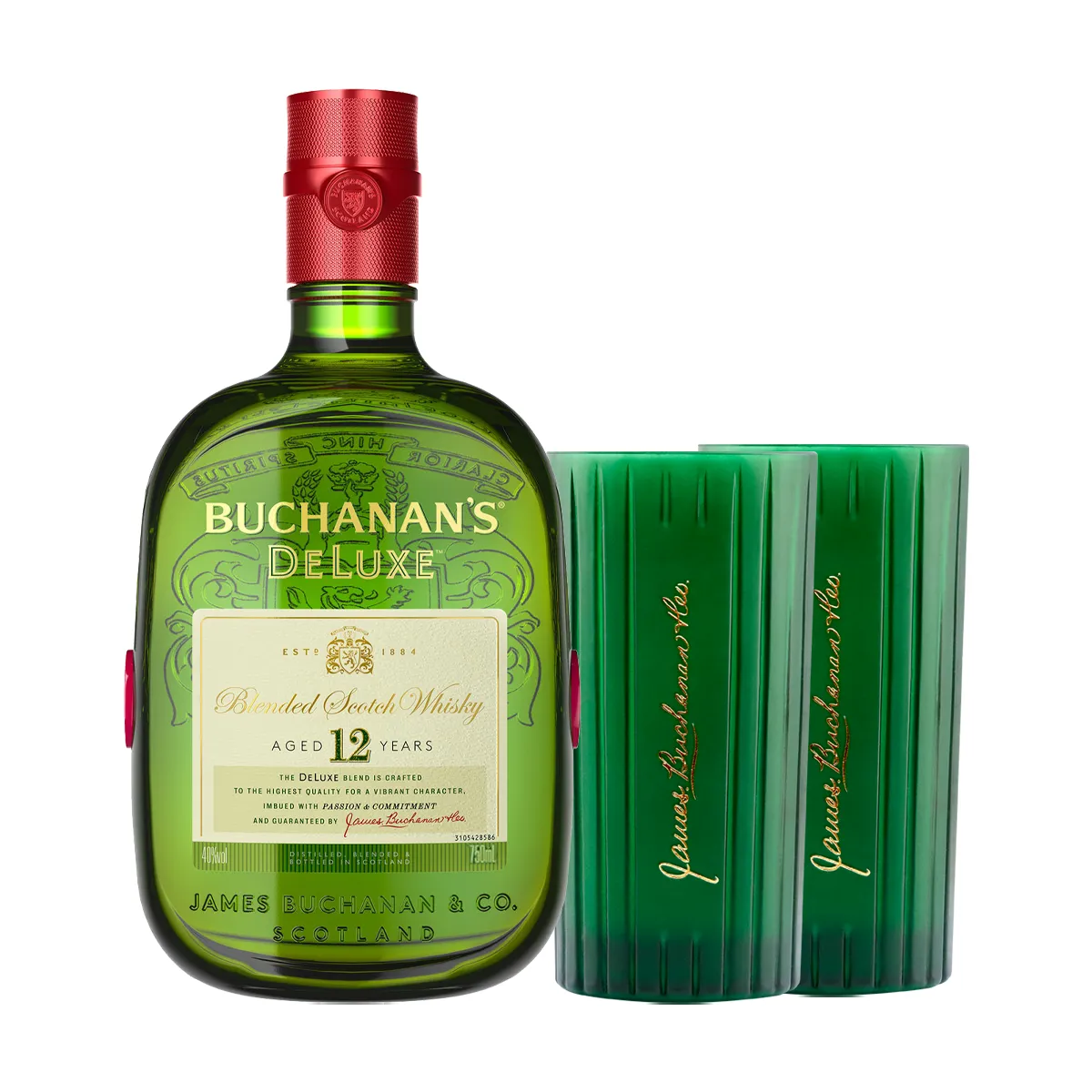 Whisky Buchanans Deluxe 12 Años 750cc + 2 Vasos de Regalo