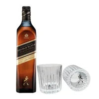 Pack Whisky Johnnie Walker Black Label 750cc + 2 Vaso Corto de Vidrio