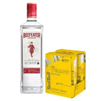 Pack Gin Beefeater 750cc + 4 Red Bull Yellow