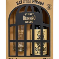 Pack Licor Fernet Buhero Negro 700cc + Vaso